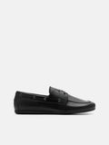 PEDRO Leather Boat Shoes - Black