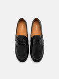 PEDRO Leather Boat Shoes - Black