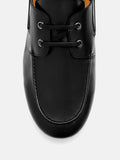 PEDRO Leather Boat Shoes - Black