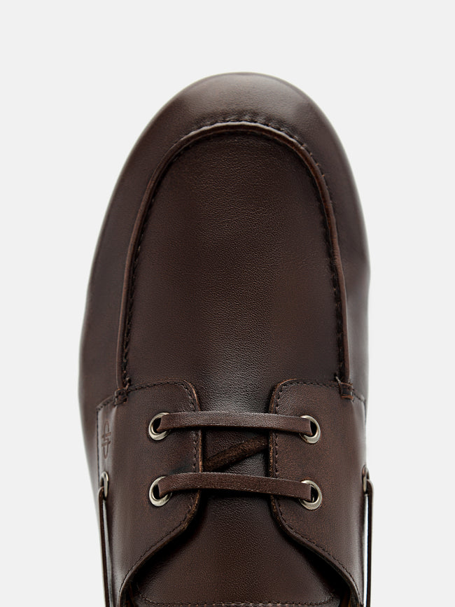 PEDRO Leather Boat Shoes - Brown