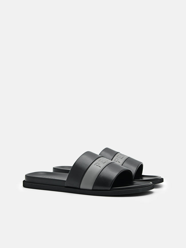 PEDRO Banded Slide Sandals - Black