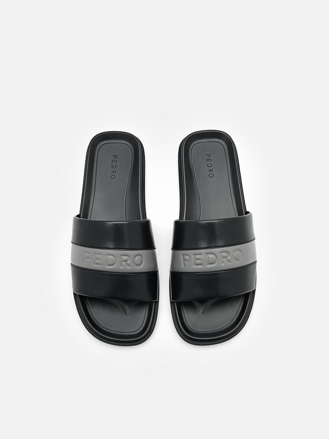PEDRO Banded Slide Sandals - Black