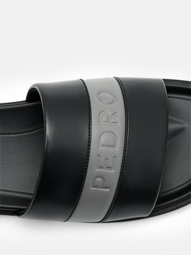 PEDRO Banded Slide Sandals - Black
