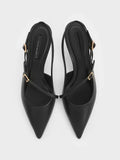 Wynn Buckled Sculptural-Heel Slingback Pumps_Black