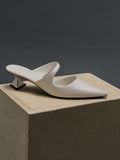 Asymmetric Sculptural Heel Pumps_White