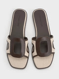 Easley Linen Cut-Out Slide Sandals_Dark Brown