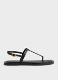 CHARLES & KEITH Chain-Link Thong Sandals_Black