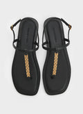 CHARLES & KEITH Chain-Link Thong Sandals_Black