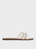 CHARLES & KEITH Belted Slide Sandals_White
