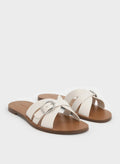 CHARLES & KEITH Belted Slide Sandals_White