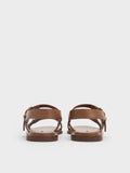 Double Buckle-Strap Slingback Sandals _Brown