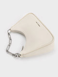 CHARLES & KEITH Women Lane Chain-Strap Shoulder Bag_Shell Grey