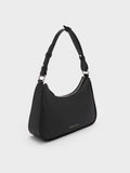 CHARLES & KEITH Women Lane Chain-Strap Shoulder Bag -Noir