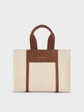 Mini Shalia Canvas Tote Bag_Beige Canvas