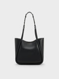 CHARLES & KEITH Women Mini Lyla Tubular Tote Bag -Black