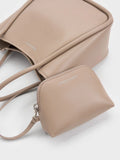 CHARLES & KEITH Women Mini Lyla Tubular Tote Bag -Taupe