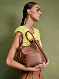 CHARLES & KEITH Women Mini Lyla Tubular Tote Bag - Chocolate -Chocolate