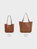 CHARLES & KEITH Women Mini Lyla Tubular Tote Bag - Chocolate -Chocolate