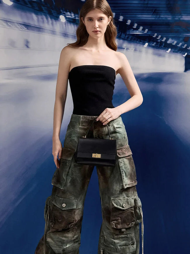 CHARLES & KEITH Lennie Chain-Strap Top Handle Bag_Black