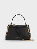 CHARLES & KEITH Lennie Chain-Strap Top Handle Bag_Black