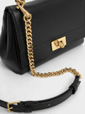 CHARLES & KEITH Lennie Chain-Strap Top Handle Bag_Black