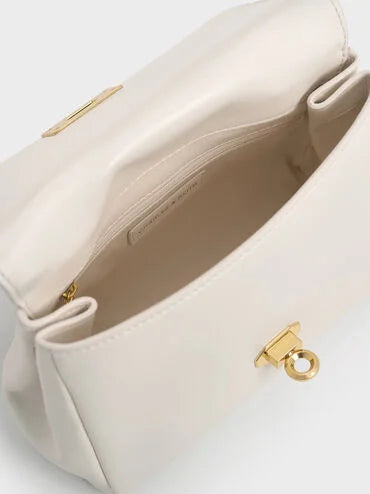 CHARLES & KEITH Lennie Chain-Strap Top Handle Bag_Cream