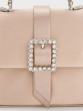 Satin Crystal-Buckle Belted Top Handle Bag_Sunset Nude