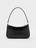 Elspeth Croc-Effect Chain-Link Shoulder Bag _Black Croco