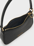 Elspeth Croc-Effect Chain-Link Shoulder Bag _Black Croco