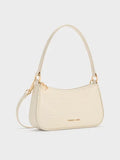 Elspeth Croc-Effect Chain-Link Shoulder Bag _Cream Croco