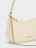 Elspeth Croc-Effect Chain-Link Shoulder Bag _Cream Croco