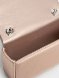 Satin Crystal-Buckle Belted Chain-Handle Bag_Sunset Nude