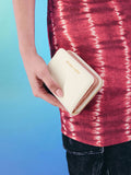 CHARLES & KEITH Women Finley Zip-Around Small Wallet -Cream