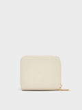 CHARLES & KEITH Women Finley Zip-Around Small Wallet -Cream