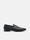 PEDRO Woven Raffia Loafers-Black