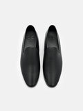 PEDRO Woven Raffia Loafers-Black