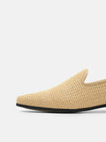 PEDRO Woven Raffia Loafers-Sand