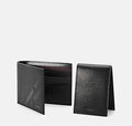 PEDRO Embossed Leather Bi-Fold Wallet-Black
