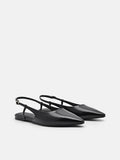 PEDRO Studio Loral Leather Slingback Flats - Black