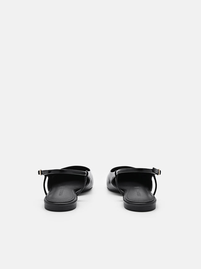 PEDRO Studio Loral Leather Slingback Flats - Black