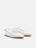PEDRO Studio Loral Leather Slingback Flats - Chalk