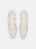 PEDRO Studio Loral Leather Slingback Flats - Chalk