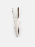 PEDRO Studio Loral Leather Slingback Flats - Chalk