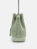PEDRO Icon Raffia Mini Bucket Bag-Light green