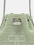 PEDRO Icon Raffia Mini Bucket Bag-Light green