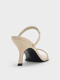 Patent Metallic-Accent Double-Strap Heeled Sandals_Beige