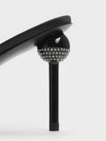 Satin Crystal-Embellished Ball-Heel Mules_Black Textured