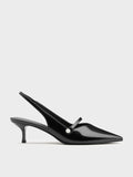 Helena Pearl Slingback Kitten Heel_Black Box