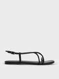 Strappy Crossover Slingback Sandals_Black