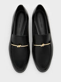 Metallic Knot-Bar Loafers_Black